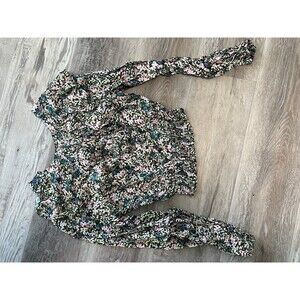 New Wild Fable Target Floral Boho Peasant Ruffle Blouse Top long sleeve xs
